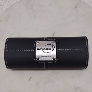 Black Leather Watch gear Tourneau Accessory Case Only #444